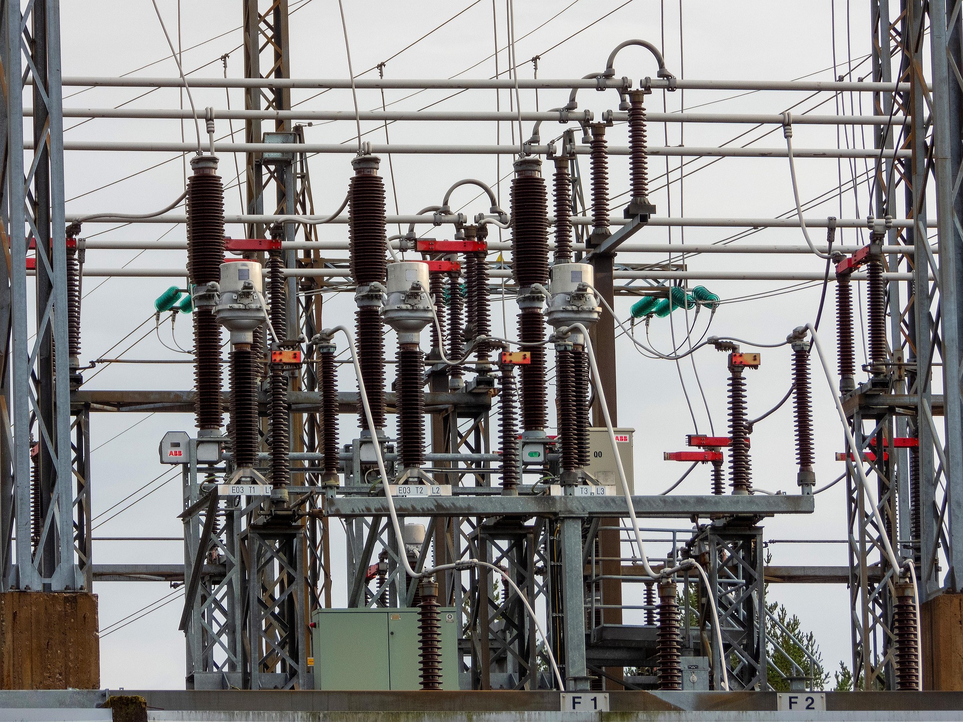 High-Voltage Substation Switchyard